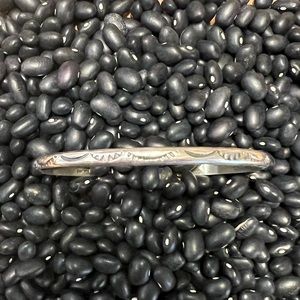 Native American sterling silver stamped stacker cuff made and stamped by Tahe